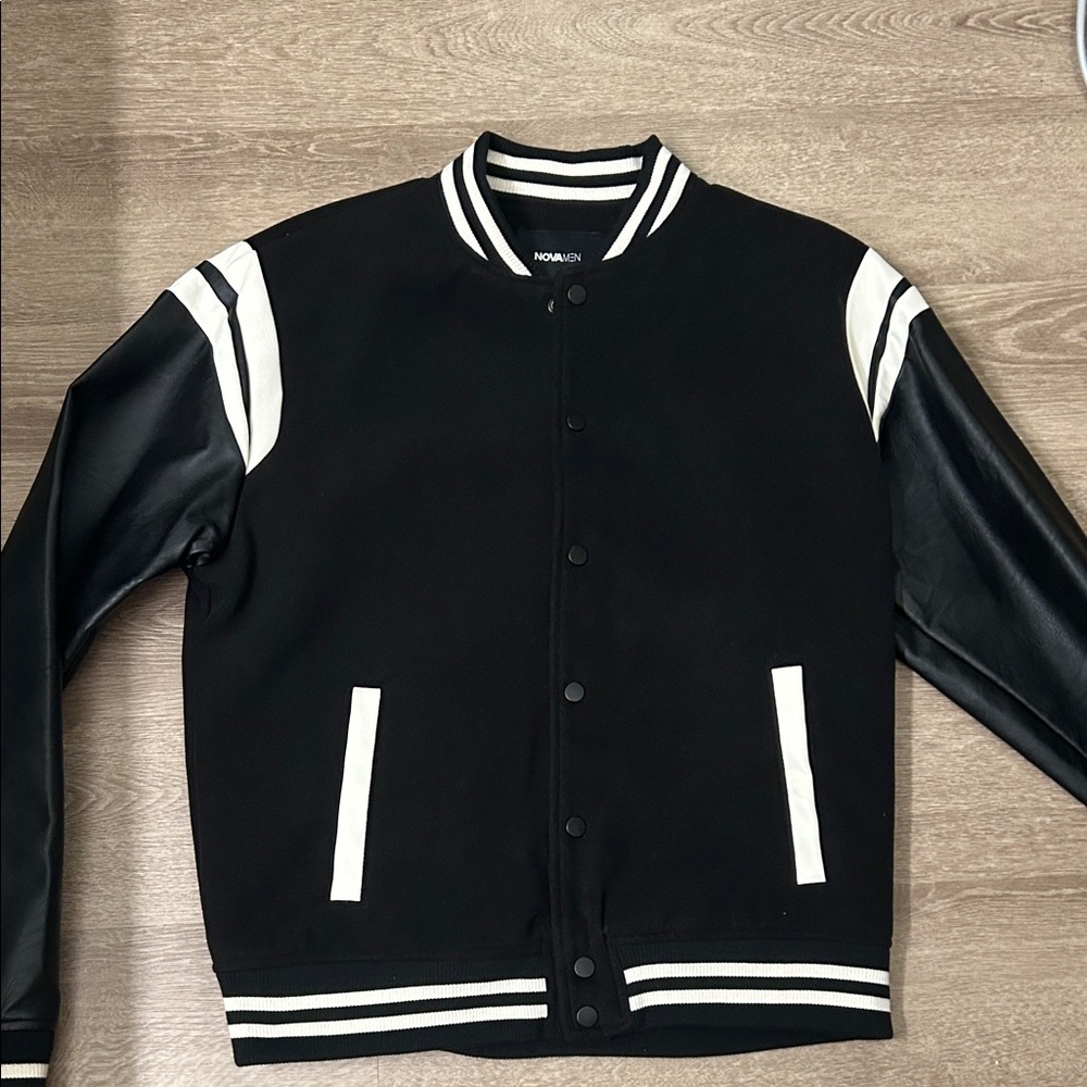 Fashion Nova Black and White Varsity Jacket